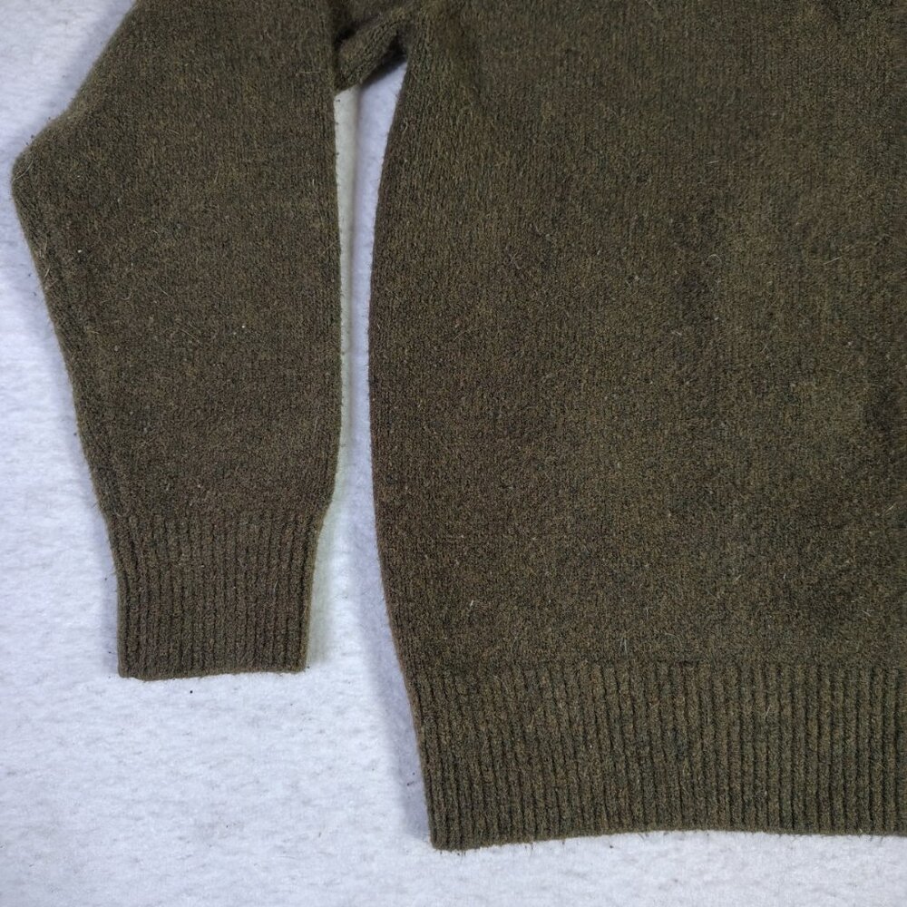 Uniqlo Sweater Mens Medium Green Wool Blend Heavyweight Knit 1/4 Zip Pullover - Picture 4 of 15